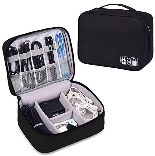 Kaxich Electronics Accessories Bag Travel Gadget Bags Portable Cable Organizer Case Waterproof Universal for Adapters Memory Cards, USB Cables