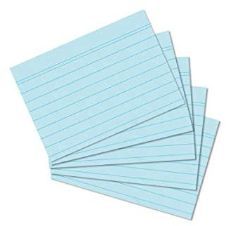 Herlitz 4er-Pack Karteikarten im Format A8, mit Aufreißfaden, blau, liniert, verpackt