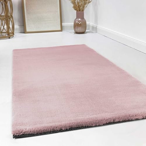 Esprit Home, Moderner Hochflor Teppich - Läufer für Wohnzimmer, Flur, Schlafzimmer, Alice (70 x 140 cm, rosa)