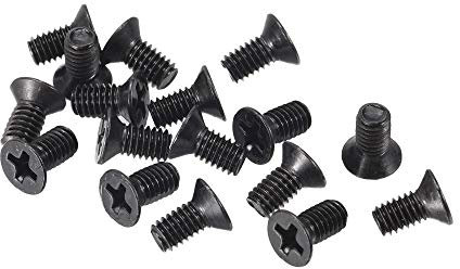 sourcing map M4 x 8mm Phillips Screw Fastener Black for Laptop PC TV Fan Switch 50pcs