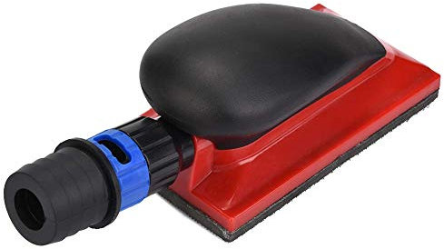 Hand Sanding Block, Hand Dust Extraction Sanding Grinding Sponge Block Dust Free with Handle 125x70mm Red Hole Dust Extraction Vacuum System