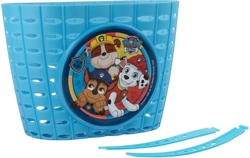 TataWay - Paw Patrol Fahrradkorb für Jungen | Leicht zu montieren | Inkl. Kabelbinder | Mit Paw Patrol-Grafik, blau, Einheitsgröße, Kunststoff