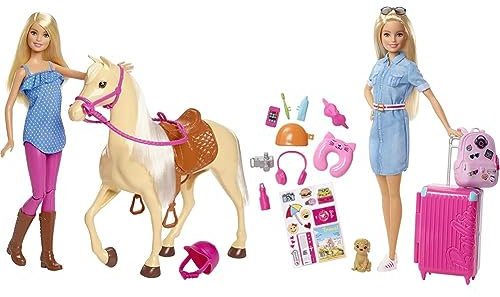 Barbie-Puppe und Pferdespielzeug, Reitzubehör & Puppe Dream House Adventures, Reise blonden Haaren