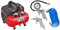 Fini D'aria Compressore Silenzioso 2 Manometri (59 dB) Silent Kompressor 2 Manometer (59dB), 6L, 1.0 PS, 8 Bar, 750 W, 230 V, Rot & Güde Druckluft-Set 3tlg. 84091, Blau/Grau