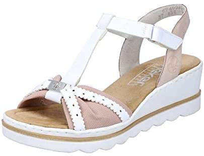 Rieker Femme 67499 Sandale, Rose, 40 EU