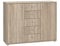 FORTE TEMPRA 2 Kommode mit 2 Türen und 5 Schubladen, Holzwerkstoff, Sonoma Eiche, 108.8 x 85.5 x 34.8 cm