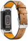 AISPORTS Leather Strap Compatible Fitbit Charge 5 for Unisex, Soft Breathable Sport Wristband Metal Classic Buckle Bracelet Replacement Activity Tracker, Coffee (HQLG214357)