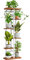 QLFJ-FurDec 6 Tier Pflanzentreppe Halter Indoor, Holz und Metall Blumenständer Regale, 7 Topf Multi Blumentopf Topfhalter für Balkon Garten Fensterbank Ecke (7 Töpfe, Weiß)