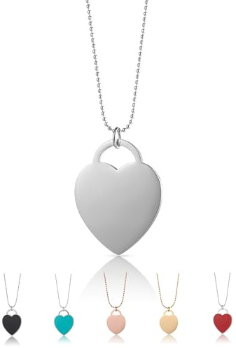 inSCINTILLE Cuore Rock Collana Donna a Palline con Ciondolo a Cuore Colorato in Acciaio Inossidabile