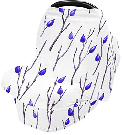 Copertura di sede dell'automobile del bambino Morbido baldacchino elastico e copertura di allattamento multiuso copertura dell'allattamento al seno dell'acquerello rami di radica fiori viola 17