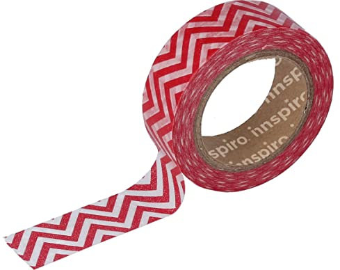 INNSPIRO Maskingband Washi Zickzack rot 15 mm x 10 m Serie Deco