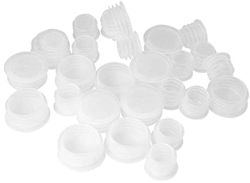 YHXiXi 30 tapones redondos de plástico para salero y pimentero, tapones de repuesto transparentes para salero y pimentero, tapones redondos de plástico para ollas, botellas, tuberías, 30 unidades