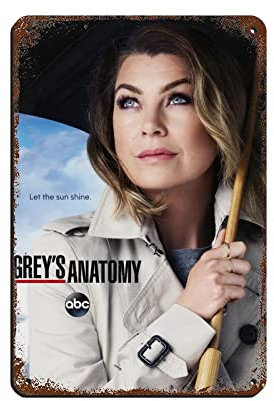 Schauspieler Ellen Pompeo Grey's Anatomy Retro Poster Metall Blechschild Chic Art Retro Eisen Malerei Bar Menschen Höhle Cafe Familie Garage Poster Wanddekoration 20 x 30 cm