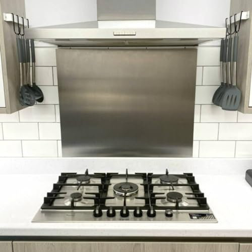 Stainless Steel Brushed Kitchen Splashback 0.9mm Thick Cooker Hob Wall – Multiple Size Options (700mm x 1000mm)