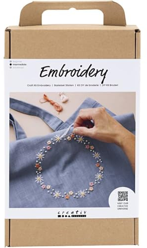Creativ Craft Kit Embroidery - Tote Bag - Pigeon Blue - 1 Pack