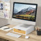 [en.casa] Supporto per Macchina da Caffè con Cassetto per Capsule o Cialde Base Rialzo per Monitor con Cassetto Organizzatore 9 x 30 x 31 cm - Bianco / Effetto Bambù