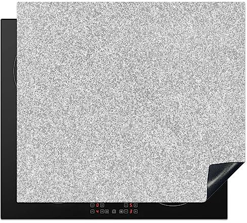 KitchenYeah© Herdabdeckplatte Einteilig Herdabdeckung Abdeckplatte für Ceranfeld Abdeckung Induktionskochfeld Aufrollbare Matte Granit - Moderne - Grau - Muster - 58x51 cm