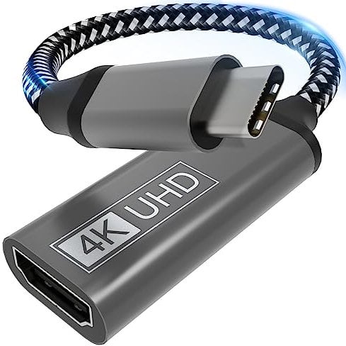 USB C auf HDMI Adapter - Type C zu HDMI 4K Adapter Kompatibel mit Thunderbolt 3/4,Video Audio Ausgang für iPhone 16Pro/16Pro Max/16,MacBook Pro/Air,Pixelbook,Surface Pro,iPadPro/Air,XPS,Galaxy S/Note