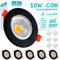 6er LED Einbaustrahler 10W Set LED Spots 230V 4000K Neutralweiß Rund Einbauleuchten Schwarz Matt 65-88mm Lochmaß Deckenspots 850LM für Wohnzimmer