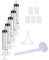 SKYPRO Paquete de 5 jeringas de plástico reutilizables de 10 ml con adaptadores de extracción, embudo y bomba dispensadora de cosméticos para transferir perfumes a botellas vacías
