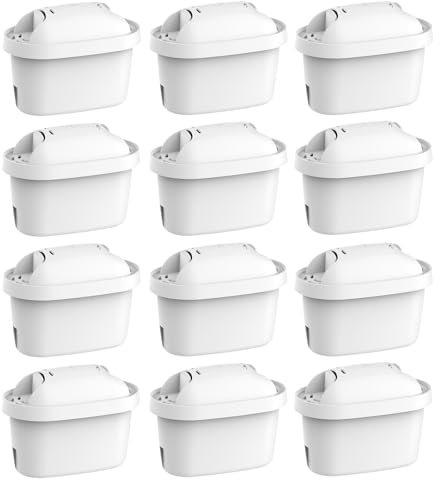 Comedes Filter-Kartusche einsetzbar statt Brita Maxtra Pro & Maxtra+, kompatibel mit Brita Wasserfilter-Kannen & Brita Flow, TÜV SÜD zertifiziert, BPA frei (12 Stück)