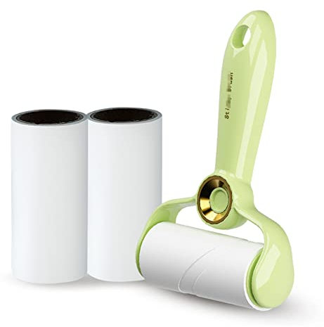 KaAfaL Rodillo Quitapelusas for Pelo de Mascotas Cepillo Rodillo de Pelo Extra Pegajoso, 1 Mango con 3 Recambios, Total 180 Hojas, Rodillo Quitapelusas for Ropa Rodillo quitapelusas Herramienta for Qu