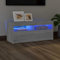 TJROO TV-Schrank mit LED-Lichtern, Sonoma-Grau, 90 x 35 x 40 cm, mehrschichtiges Holz, TV-Konsole