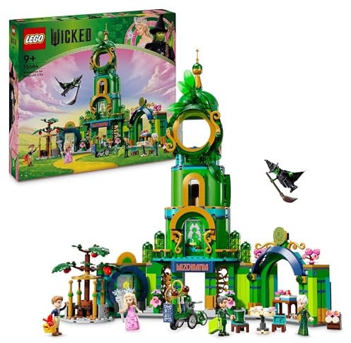 LEGO Wicked Willkommen in Emerald City, Spielzeug mit Turm, Glinda und Elphaba Mini-Puppen, Geschenk für Fans des Films und Mädchen und Jungen ab 9 Jahren, die Puppenhäuser lieben 75684