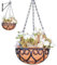Smileshiney Metallkörbe für Pflanzen | 25,4 cm hängende Blumenkorb mit Auskleidung | Outdoor Blumentöpfe mit Kette, Gartendekoration für Haus, Garten, Balkon,