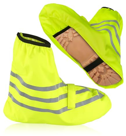 SchuhüBerzieher Wasserdicht,Fahrrad Gamaschen Schuhe mit Reflektoren,RegenüBerzieher Schuhe,Geeignet für Das Motorrad-Oder Fahrradfahren An Regentagen,Reflektierend Regenschutz Schuhe,Überschuhe