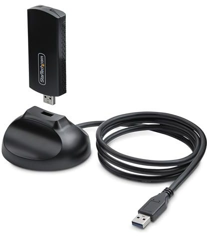 StarTech.com WiFi 6E USB 3.0 Adapter/Dongle, 5400Mbps Wi-Fi 6E für Windows 11/10, Tri-Band 2.4/5/6GHz WiFi USB Adapter