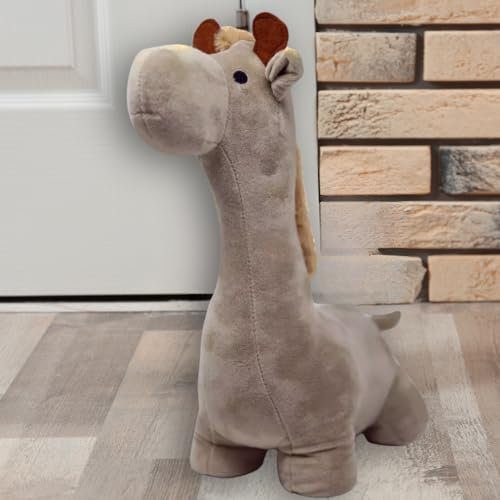 Marco Paul Grey Giraffe Cute Door Stopper Decorative Door Stops for Home and Office, Giraffe Weighted Interior Doorstop Fabric Stuffed Animal Door Stopper Floor Decorative
