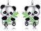 VONAL Panda Ohrringe 925 Sterling Silber legami panda panda ear panda everback Earrings