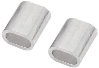 Generisch 2 Stück Aluminiumhülsen Klemme, 12mm-20mm Aluminium Pressklemmen Alu Drahtseilklemme(18mm)