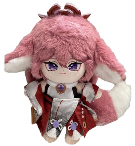 KUKUShining Genshin Impact Kuscheltier, 20cm Anime Ankleidepuppe Mit Kleidung Süßes Weiches Plüschtier Als Geschenk for Gamer-Fans(Yae Miko)