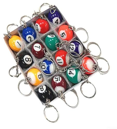 HEBEOT 1 lot de porte-clés de billard en forme de boule de billard - Accessoires de queue de billard