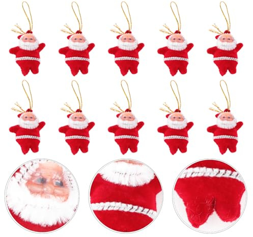 TOPBATHY 100pcs Mini Santa Claus Hanging Ornaments Christmas Miniature Ornament Santa Claus Dolls Christmas Tree Hanging Decorations for Xmas Tree Cupcake Toppers