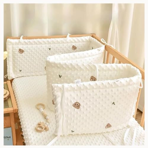 WGQR Babybett Umrandungen, Weich,Atmungsaktiv Baby Cot Bumper Waschbar,Umfassender Schutz Gitterbett Umrandung für Das Kinderzimmer für Jungen Und Mädchen,140x28cm