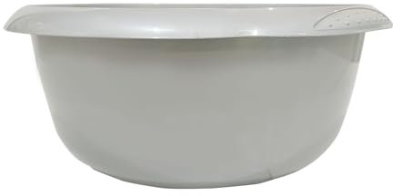 KARAVI 8L Round Plastic Washing Up Bowl | Sturdy Lightweight Kitchen Bowl for Dishwashing Mixing and Laundry Soaking | Easy to Clean Sink Basin for Everyday Use (Taupe(Grey))