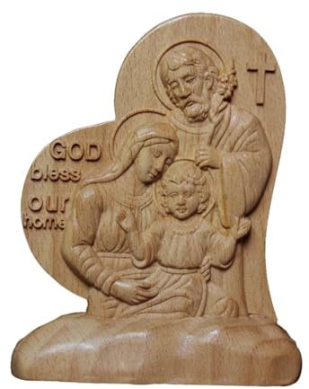 XLWLLNJ Jesus Religiöse Figur Heilige Familie Statue Holz Skulptur für Hochzeit