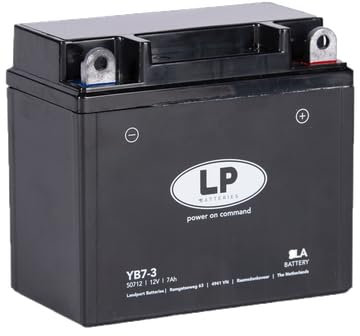 LANDPORT Batterie LB7-3 SLA 12V 7Ah, 137x75x124mm kompatibel für Hyosung GA 125, Yamaha DT 125, SR 125 500, Kreidler Florett E L