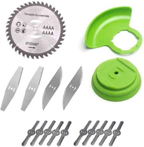 17 Pezzi Lama Tagliaerba, Disco per Decespugliatore, Lama per Decespugliatore, Lama di Ricambio Senza Fili, con Base a Lama, Lama Decespugliatore Ricambi Decespugliatore, Tosaerba Sostituzione