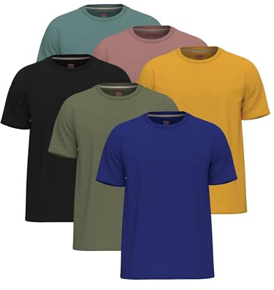 6 Pack T Shirts for Men UK 100% Cotton Tshirts | Premium Plain Crew Neck Mens T Shirts Multipack