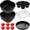 Molde Silicona Freidora de Aire para COSORI 5,5L/6L/6,2L/6,4L, Philips XL 6,2L/8,3L, Russell Hobbs XXL 8L/8,3L, Reutilizables Silicona Air Fryer para Air Fryer, Microondas, Horno Moldes de Silicona