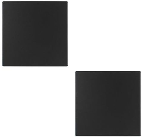 UFURMATE Lot de 2 plaques murales vierges en plastique sans vis pour prises ou interrupteurs non utilisés Noir 8,6 x 8,6 cm