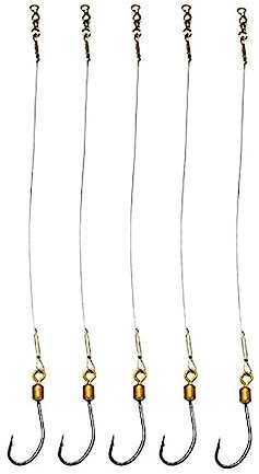 amo da pesca 5 pezzi fili for capo da pesca filo in acciaio inossidabile anti-morso capo for impianti di pesca ganci linea strumento for attrezzatura accessori for pesci ami per pesca a mosca(24#)