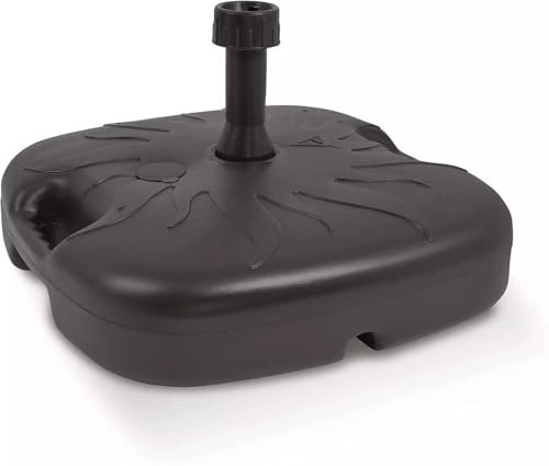 Unibos Anthracite 20L Parasol Umbrella Base Stand Sand Water Plastic Pole Garden Beach Patio Sun Shade Black (BLACK BASE STAND)