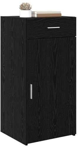 vidaXL Sideboard Black oak 42.5 x 40 x 93 cm Engineered wood, Living Room Storage Unit, Modern Sideboard, Rectangular Design, Engineered Wood, Functional Indoor Furniture, Spacious Cabinet