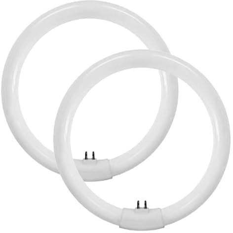 Lampwise 2 x 22W T9 Circular Fluorescent Tube 21cm 4-Pin G10q – Cool White 4000K Energy Efficient Round Light Bulb