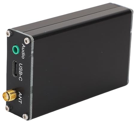 Denash FM-Sender, Einstellbare Ausgangsfrequenz 76–108 MHz, LCD-Display, Speicherfunktion, USB-Typ-C-Stromversorgung, mit 1 M Teleskopantenne für Radiosendungen